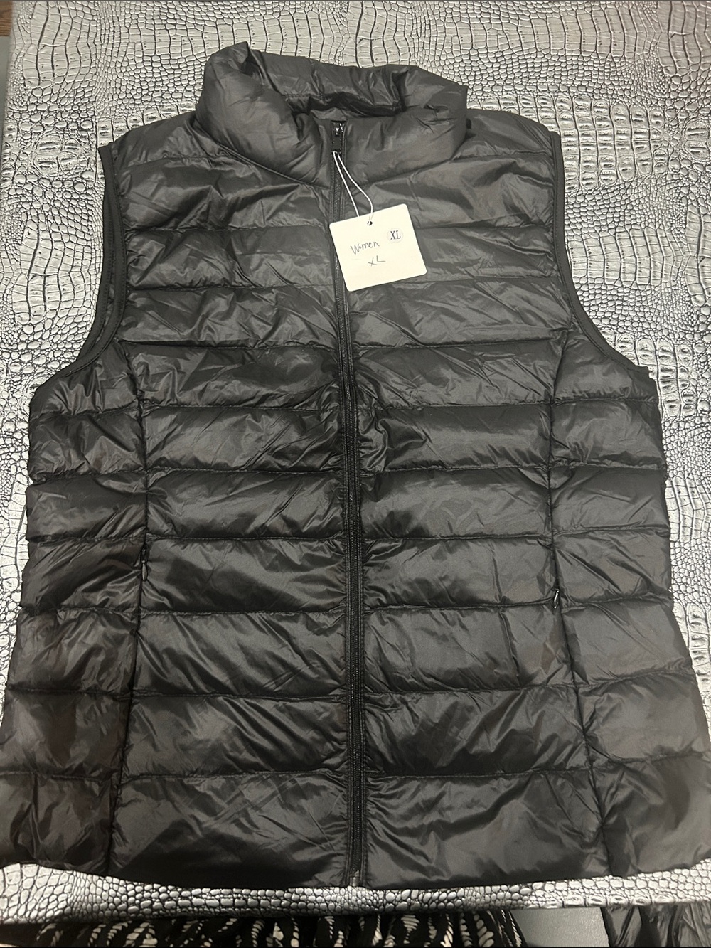 Black Quilted Puffer Vest - Lightweight Sleeveless Jacket BRAND NEW